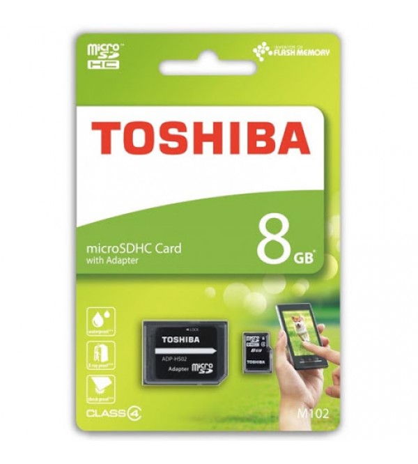 Toshiba SDHC Class 4 8GB Micro SD card with SD Adapter